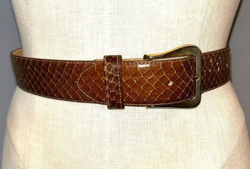 Christopher Roberts Men’s Genuine Snakeskin Leather Belt size S